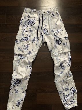 Smoke Rise Paisley Utility Windbreaker Joggers - BlueSz Small